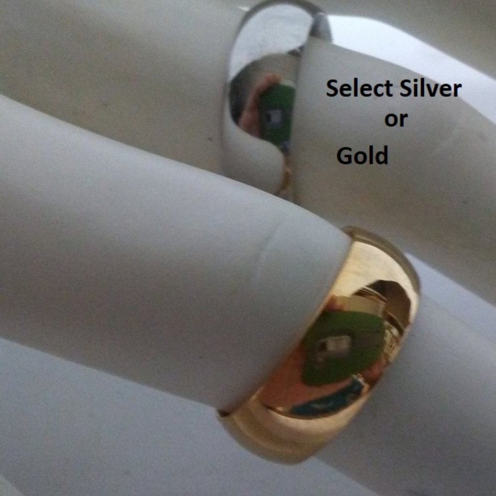 ring 5 mm wedding stainless steel band unisex size 5 - 14 Silver or Gold NWT